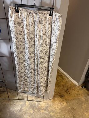 Snake Print Slacks in Neutral Tones
